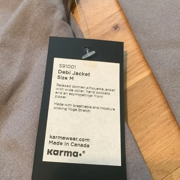 NWT Karma Debi Drop Shoulder Long Sleeve Zip Up Jacket Gray Women’s M - Picture 3 of 13